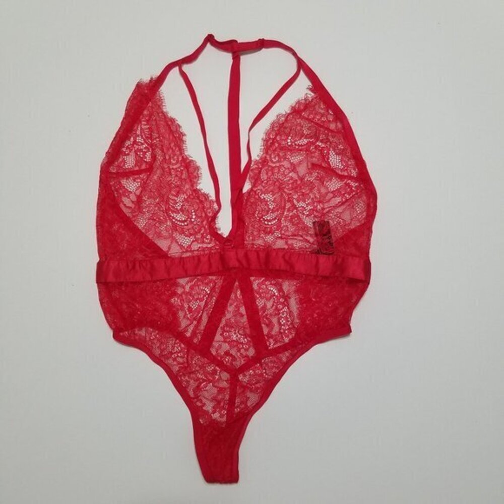 Victoria's Secret Red Lace Bodysuit